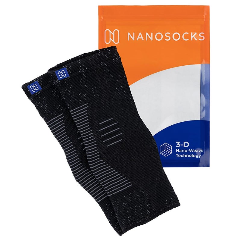 NanoSocks Compression Socks for Women & Men (1 Pair) - BEST Ankle Brace Support Sleeve for Neuropathy, Plantar Fasciitis, Diabetic Foot Nerve Pain Relief - Toeless (Small, Black) - Image 2